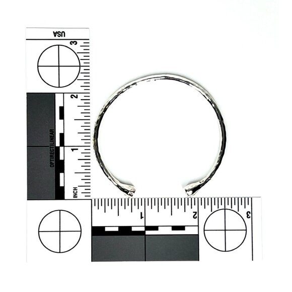 925 Signed Hammered Silver Cuff Bracelets Set  Adjustable Unisex Boho Jewelry - Picture 9 of 12